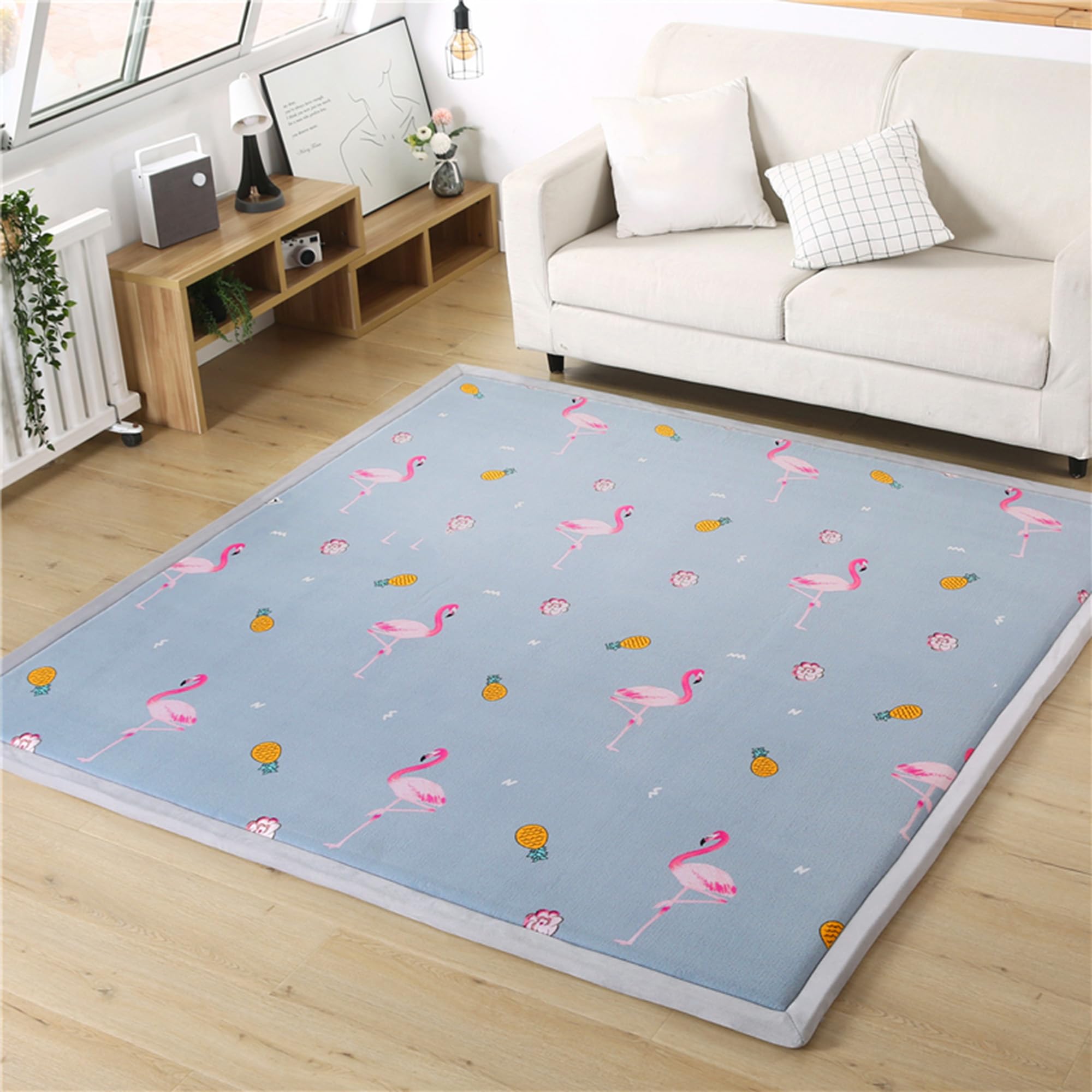 Grand tapis doux pour salon chaleureux et chambre d'enfant sécurisée 120x200 cm