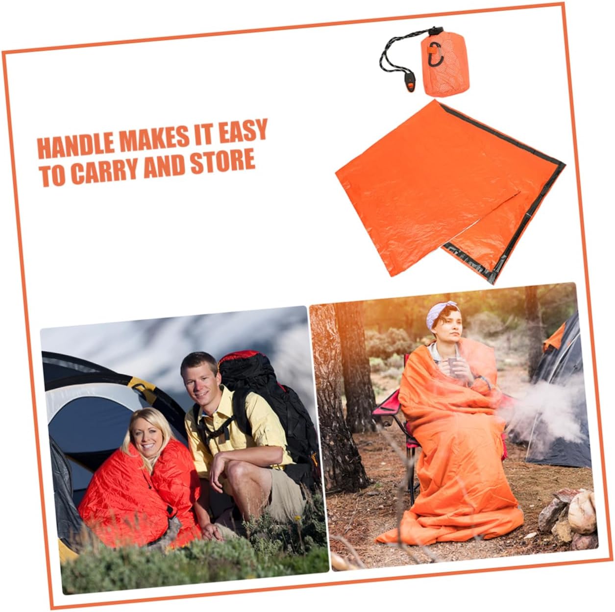 Toyvian 2pcs Lightweight Emergency Survival Sleeping Bag Sack Bivy Sack for Camping Hiking Outdoor Activities