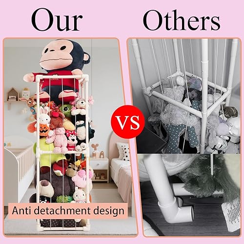 Miniatura 7 de Organizador grande de almacenamiento de animales de peluche, creativo PVC de almacenamiento de animales de peluche jaula de zoológico, vertical