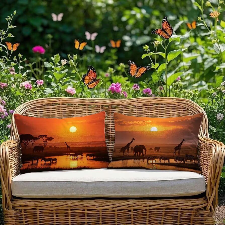 Housse coussin animal 60x30 étanche en lin avec fermeture éclair cachée - 5