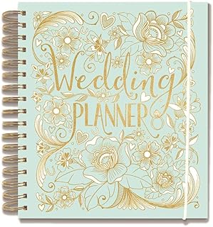 Wedding planner, duck egg blue, perfect engagement gift with sections, checklists and pockets for a wedding by Rachel Ellen