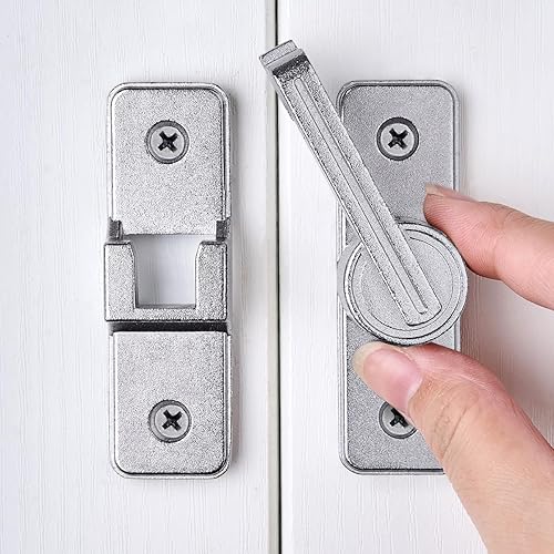 Paquete de 2 pestillos para puerta de granero, cerraduras pesadas para puerta corrediza de granero, cerradura de puerta corredera de seguridad para