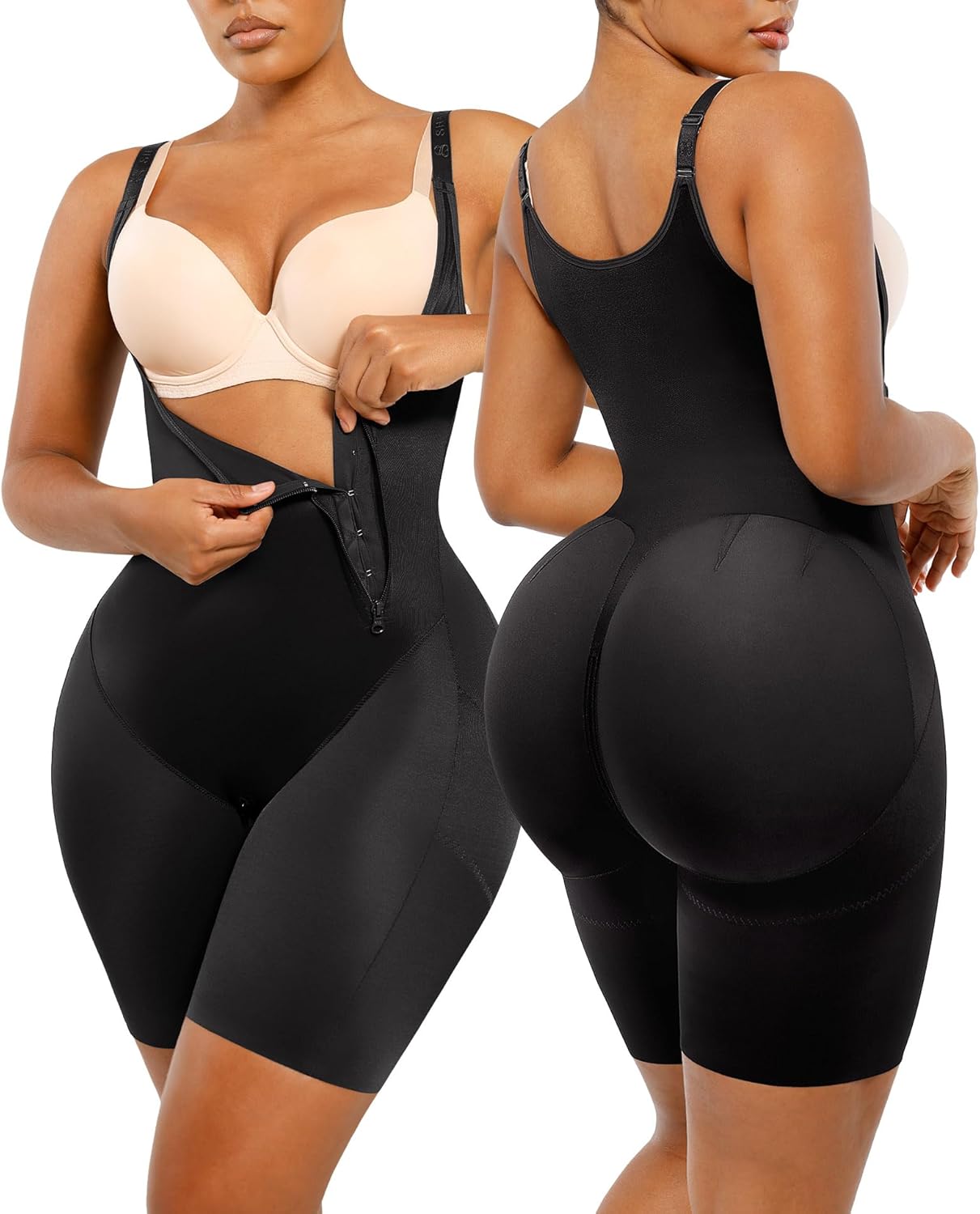 SHAPELLX Shapewear for Women Tummy Control Butt Lifting Bodysuit Fajas Colombianas Open Bust Body Shaper Compression Garment