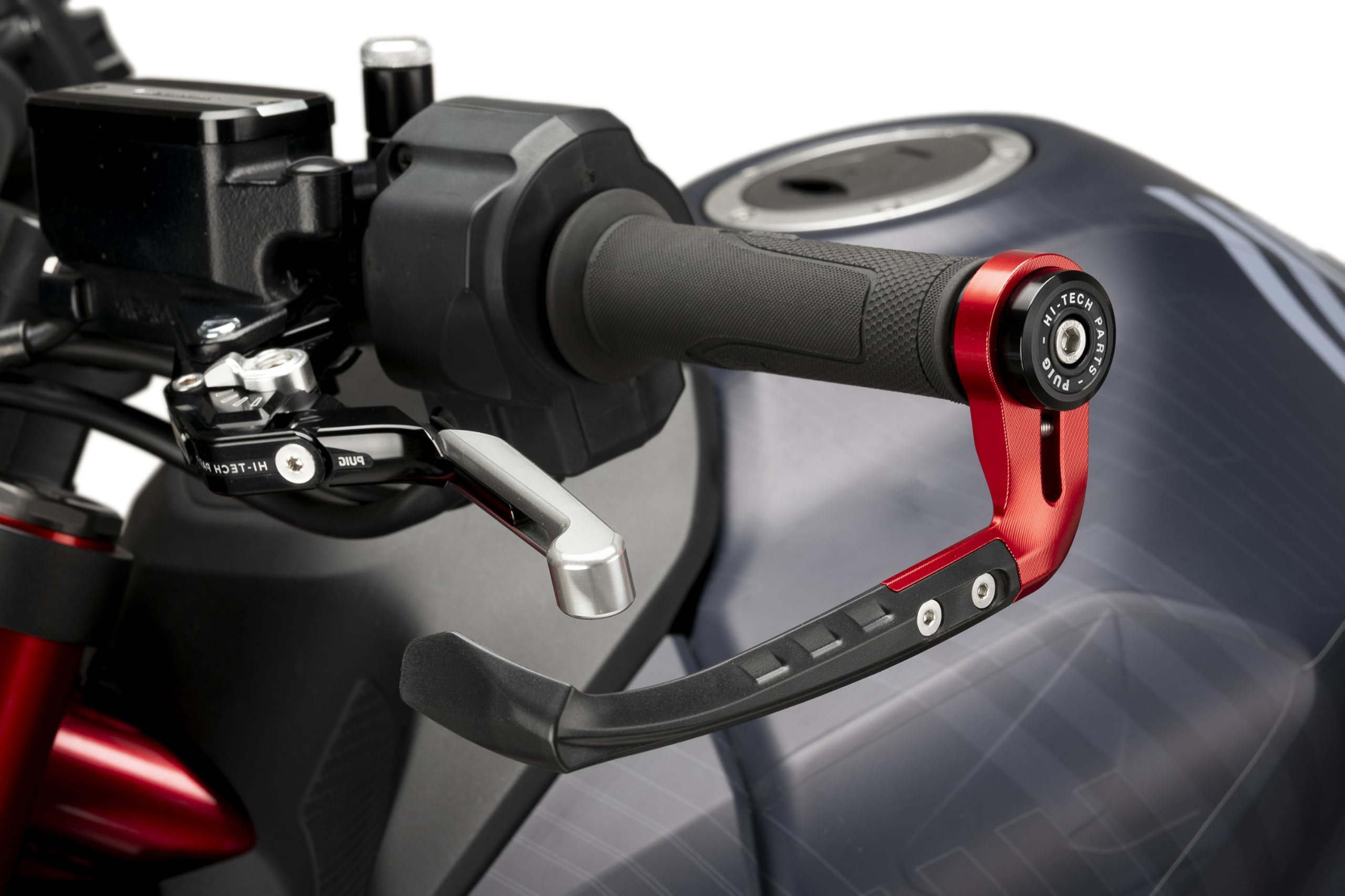 Puig 21994R Clutch Lever Protector RAW Counterweight – Robust Design and Universal Fit, Red