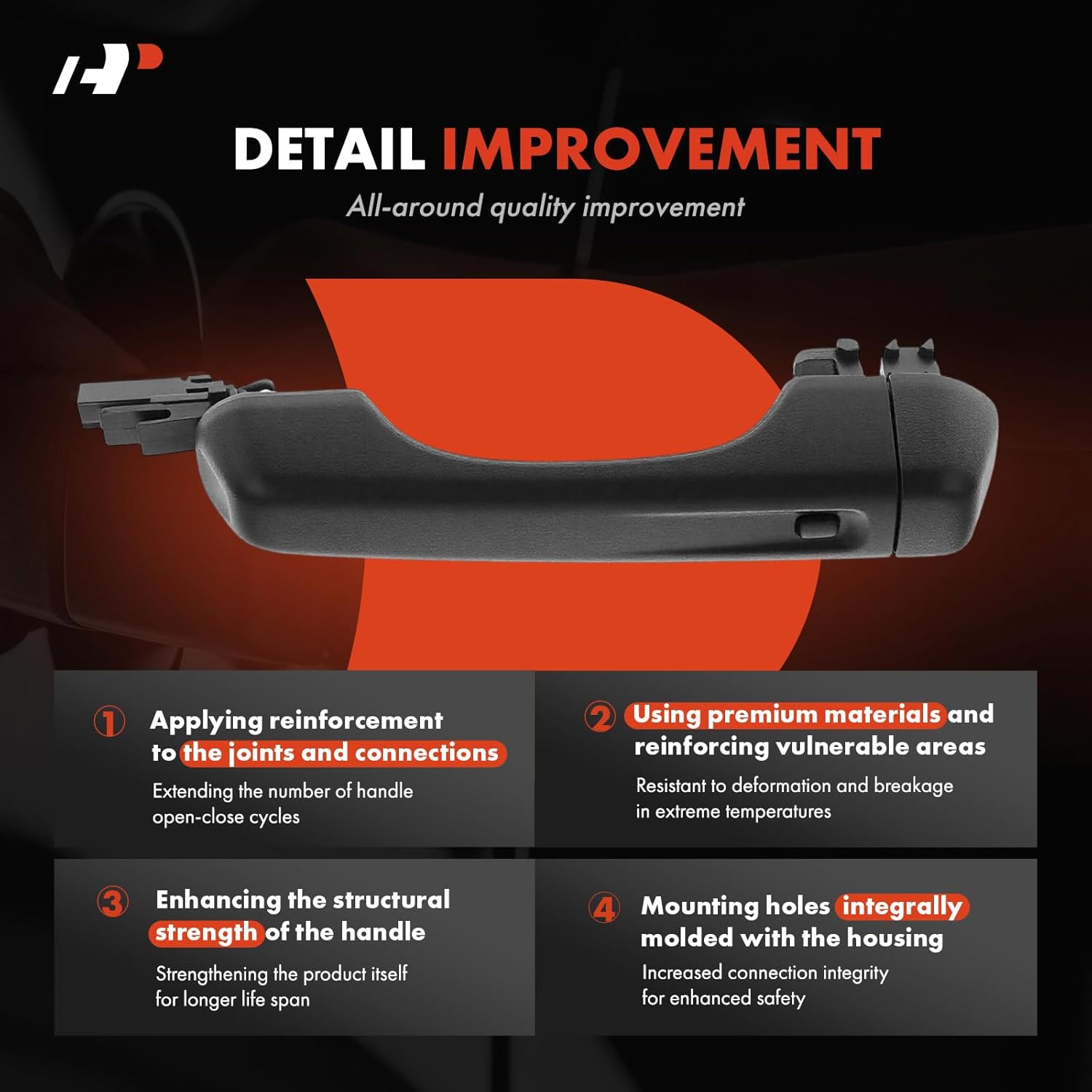 A-Premium Front Driver or Passenger Side Exterior Door Handle Compatible with Jeep JL Series Wrangler 2018-2024, JT Series Gladiator 2020-2023, with Keyless Entry & Cover, Textured Black