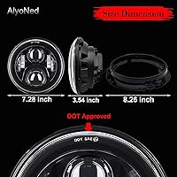 Vista 6 de Faro delantero LED de 7 pulgadas para motocicleta con kit de lámpara DOT y soporte de montaje, compatible con Harley Davidson Fatboy Street Glide