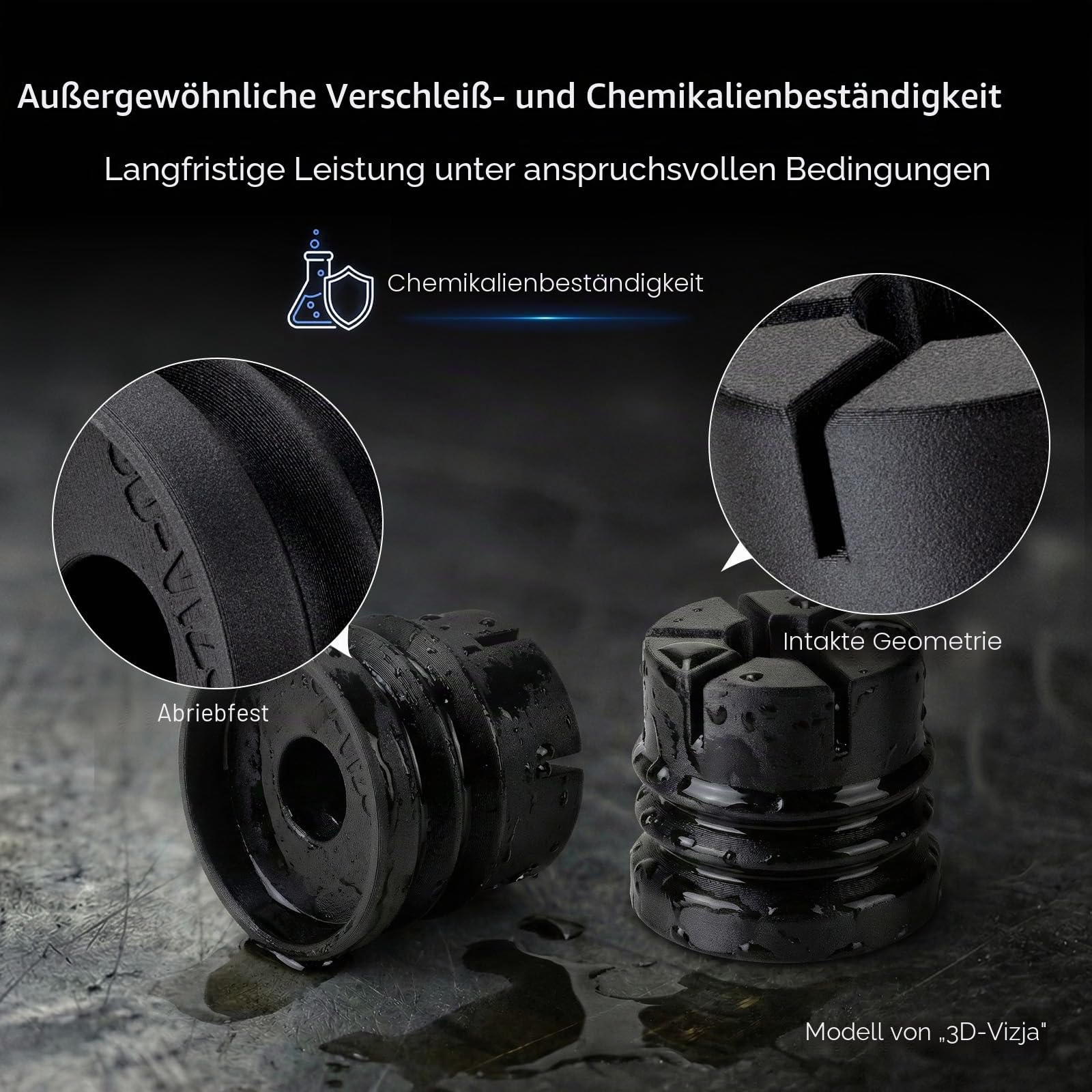 Siraya Tech Fibreheart TPU-GF 3D-Drucker-Filament, glasfaserverstärktes TPU, extrem geringe Verzugstendenz und leicht zu drucken, hohe Schlagfestigkeit, vibrationsdämpfend (Schwarz, 1 kg)