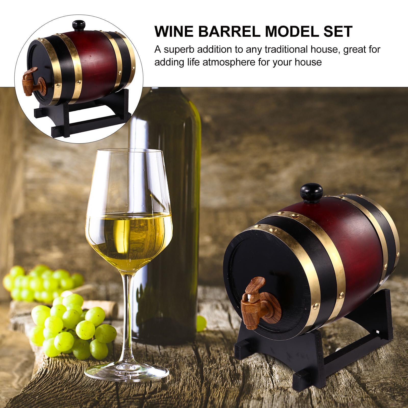 Barril de Vino de Madera de Pino 1,5 Litros Grifo