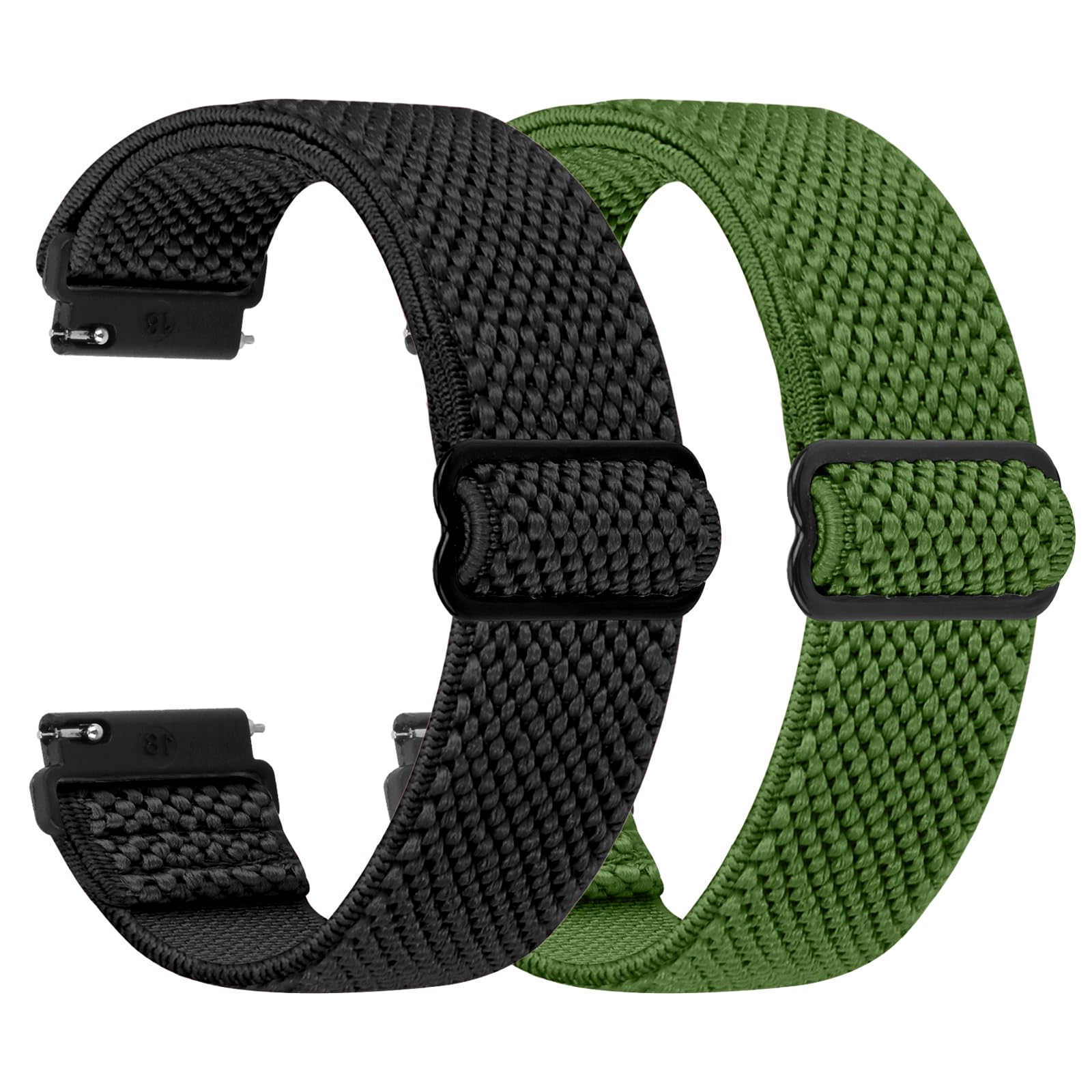 TumCez Regolabile Elastico Sgancio Rapido Cinturino Orologio in Nylon,18mm 19mm 20mm 22mm 24mm Cinturino per Samsung/Garmin/Fossil/Amazfit/Huawei Orologio per Uomo Donna