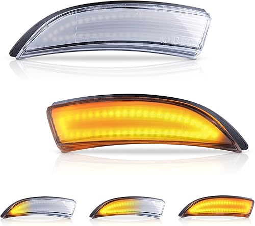 Luces direccionales dinámicas secuenciales montadas, luces LED ámbar intermitentes intermitentes para espejo retrovisor lateral compatibles con Ford