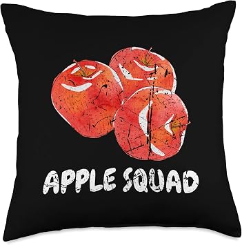 Apple Squad Fruit Themed Apple Picker Autumn Fall Throw Pillow