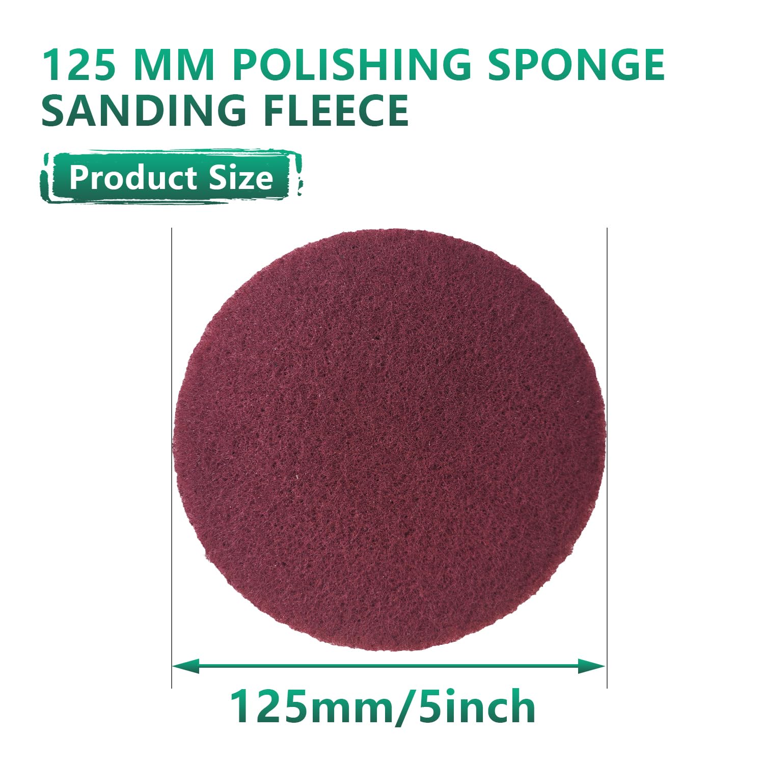 Włóknina ścierna 125 mm, ziarnistość P150-180, 8 sztuk, czerwona