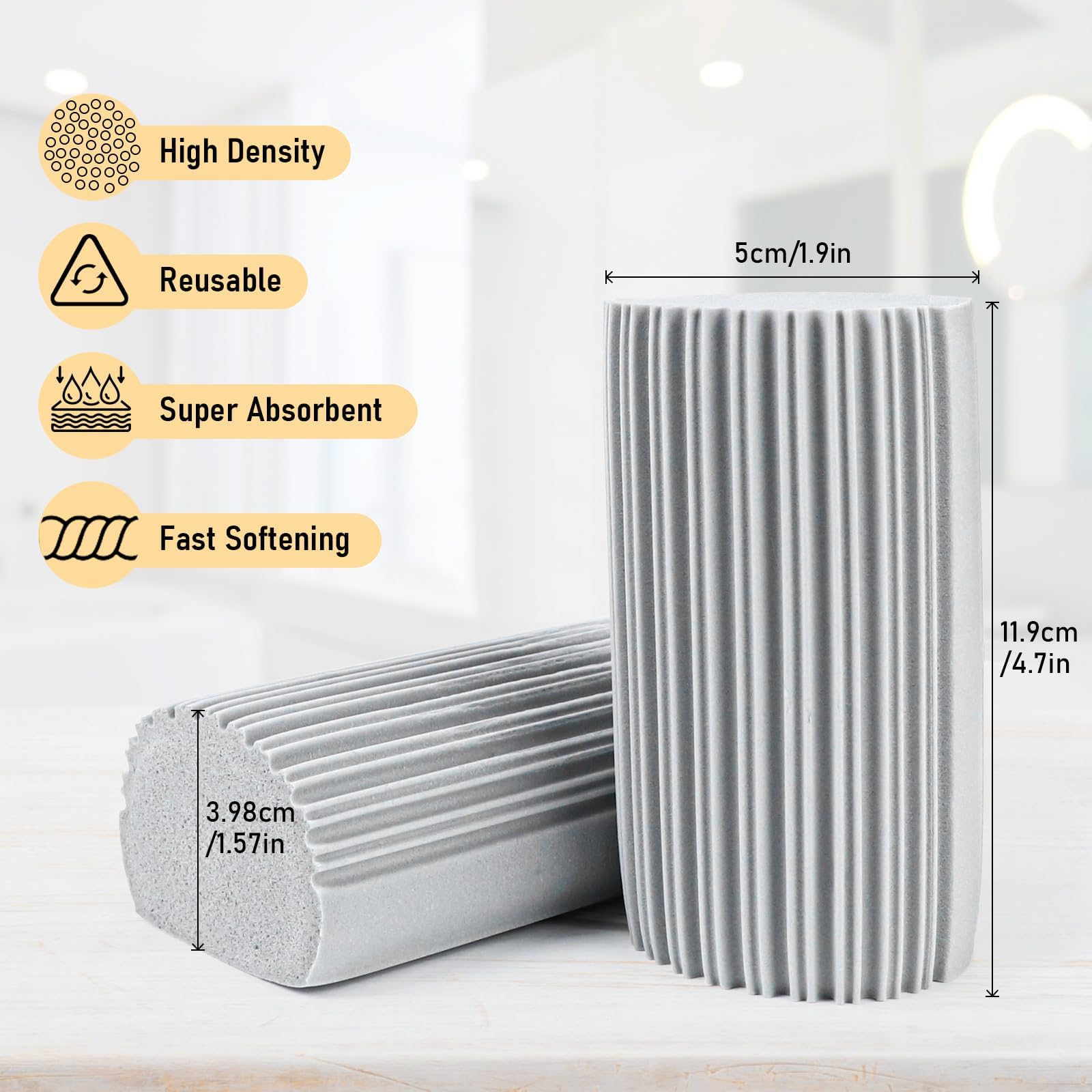 Spugne Per Polvere Riutilizzabili - Set 3 Pezzi Multicolore Per Pulizia Pareti, Finestre, Persiane - Foto 7