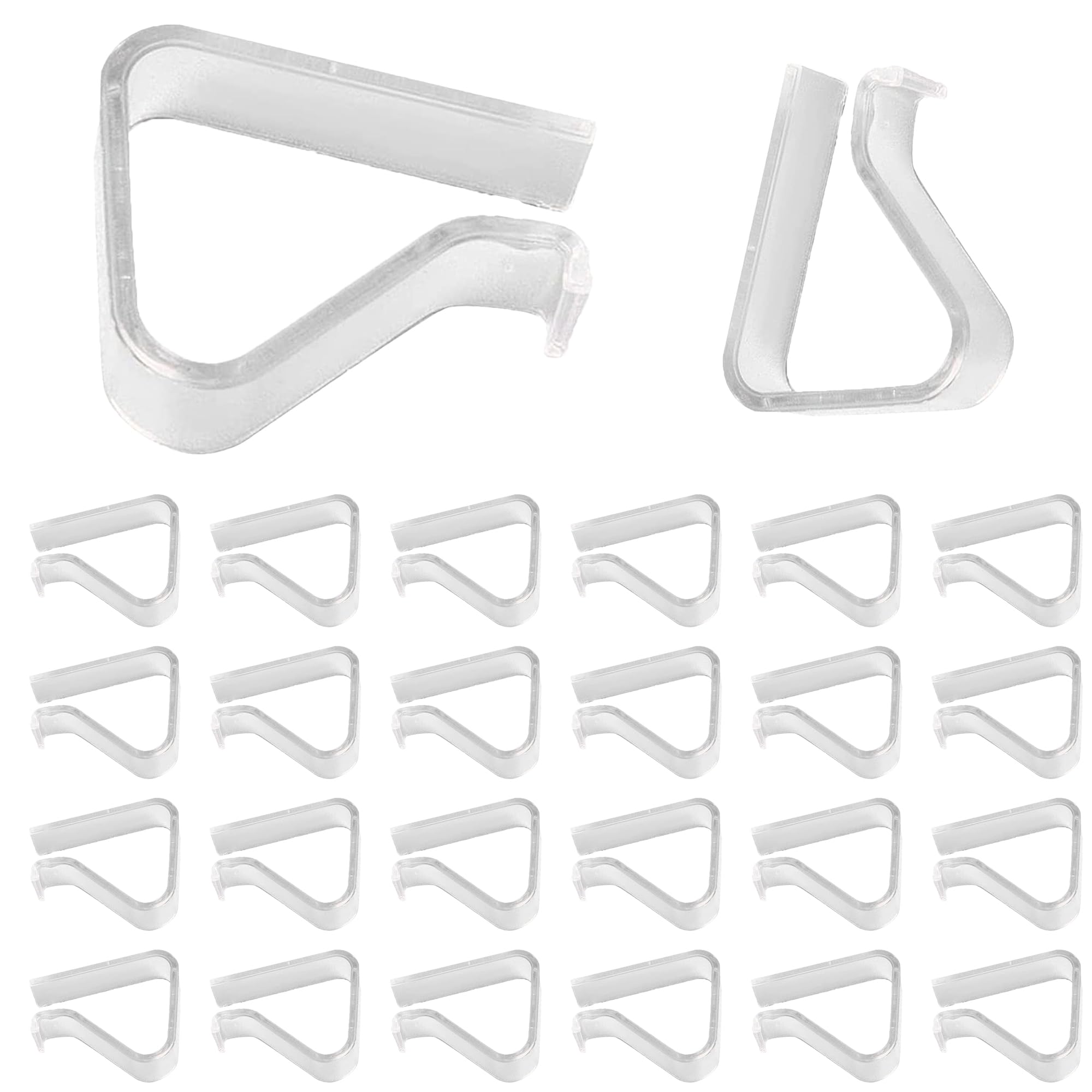 Photo 1 of 24 Pieces Transparent Clear Tablecloth Clips, Plastic Table Cloth Clips?Windproof Table Cover Holder Clamps?Table Cloth Holder for Christmas Home Wedding Party Indoor Outdoor Camping Picnic (M)