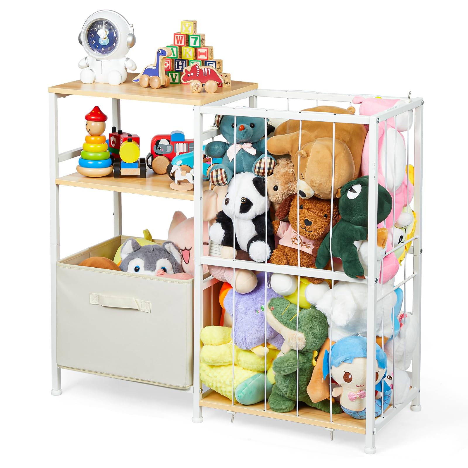 TENAGE Knuffelnet, speelgoednet voor knuffeldieren,Hoekorganisator Speelgoedopbergnet Knuffelhouder | Organiseren van Stuffy Collection, speelgoedopbergorganisator in slaapkamer of speelkamer