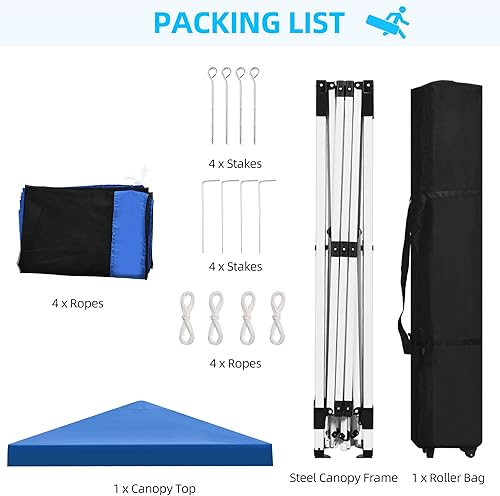 Miniatura 6 de DWVO Tienda de campaña desplegable de 10 x 10 pies con red, fácil de instalar, toldo para patio al aire libre, tienda de campaña con 4 cuerdas, 8