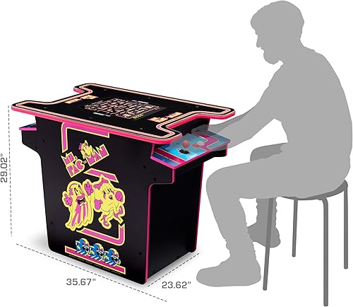 Miniatura 4 de Arcade1Up Ms.PAC-Man Máquina de arcada cabeza a cabeza - Mesa de arcade retro para el hogar con 12 juegos clásicos, cubierta de control iluminado y