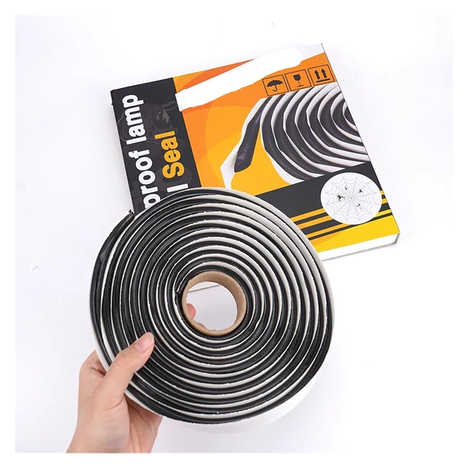 AMXDHH 4.5Mx9mm Butyl Sealant Snake Tape Car Headlight Butyl Rubber Seal Strip Car Headlight/Horn/Door/Windshield Seal