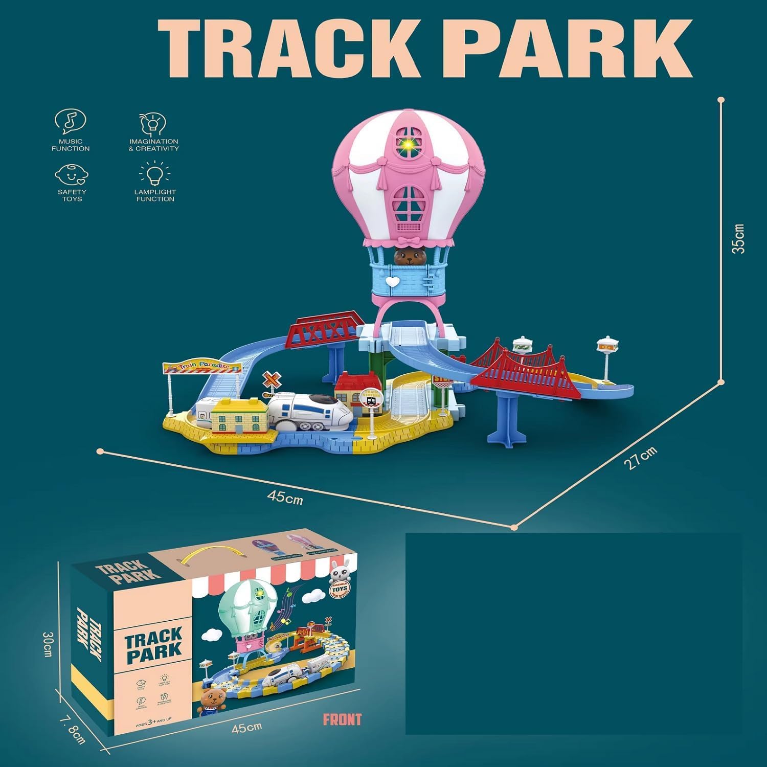 SparkBucket Hot Air Balloon Orbit Park tracklectric trainetor Kids 4