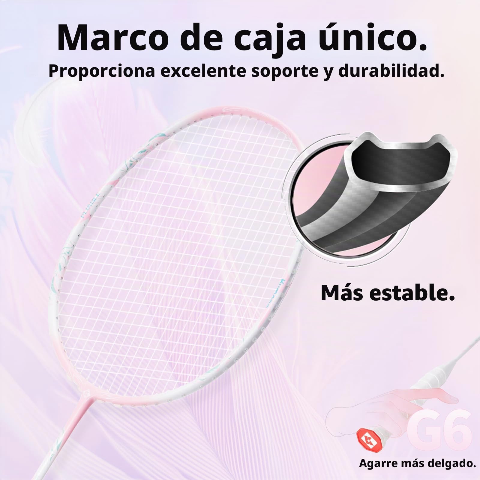 Badminton Racket Professional, Carbon Fiber Badminton Racket Set with Grip & Bag, 5U Lightweight Pro Badminton Racket Racquet for Beginner Outdoor Trainning Games