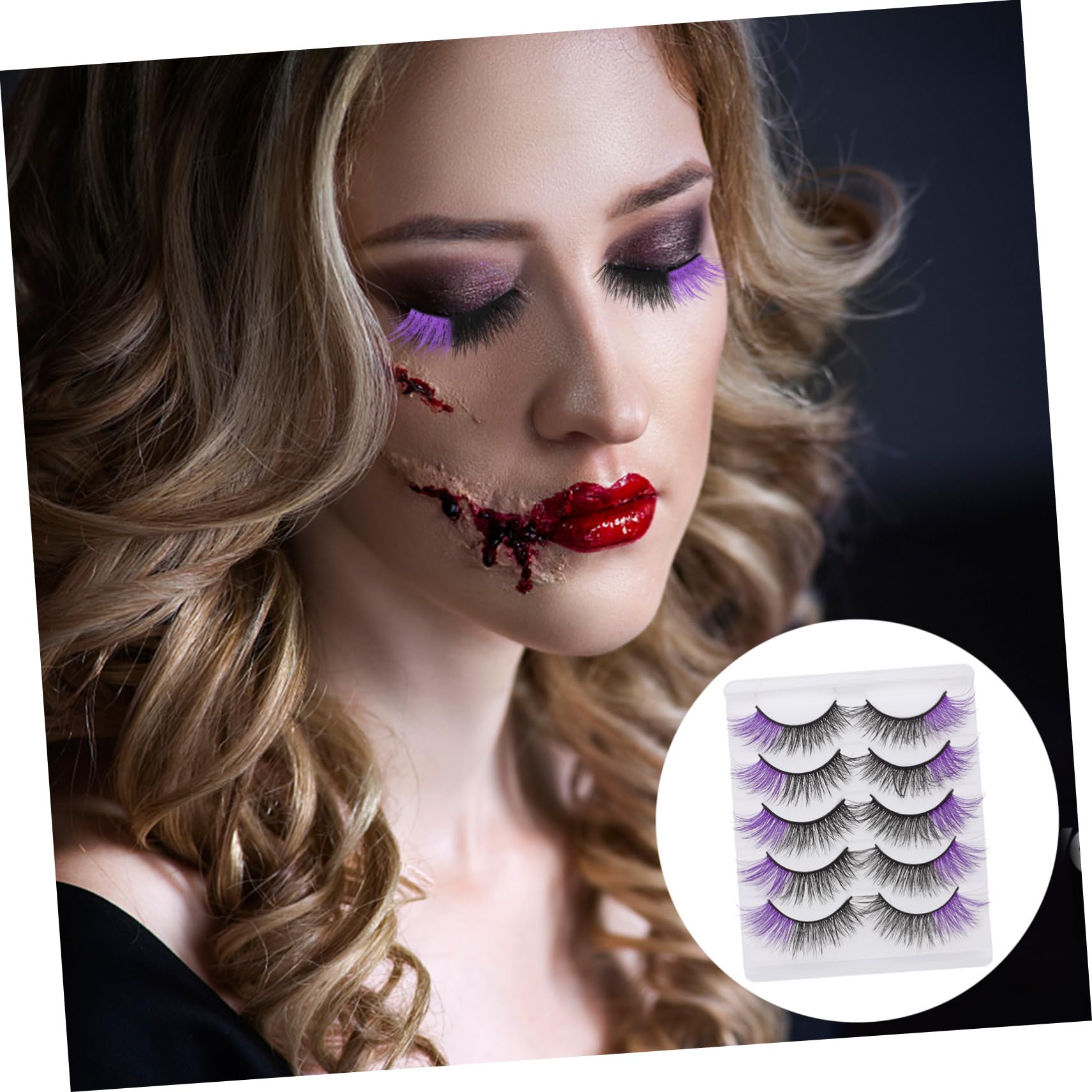 Healeved 5 Set Di Ciglia Finte Con Ciglia A Strisce Per Laumento Del Volume Per Extension Ciglia Delicate E Comode Da Indossare 5 Paia*5