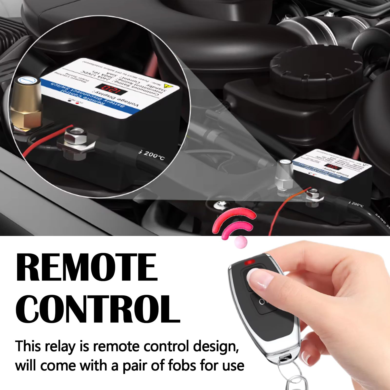 Interruttore Remoto Batteria Auto 12V Con Display LED - Antifurto E Risparmio Energia