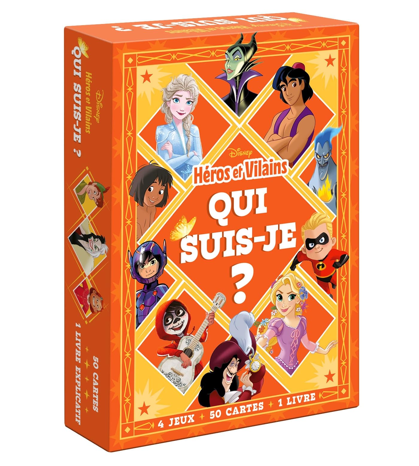 DISNEY - "Qui suis-je ?" - Boîte de jeu de cartes - Spécial Héros et Vilains