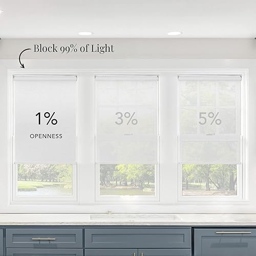 Miniatura 6 de CHICOLOGY - Persianas enrollables, sin cordón, para el hogar, accesorio de ventana, persianas de puerta, con filtración de luz, blanco chantilly