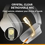 Glorious GHS Eternal - Casque de jeu stéréo pour PC, PS5, PS4, Xbox, Commuter - Conducteurs à angle tuméfié personnalisés, micro amovible en cristal réglable, 3.5mm - Durable, toute la journée / nuit confort - blanc