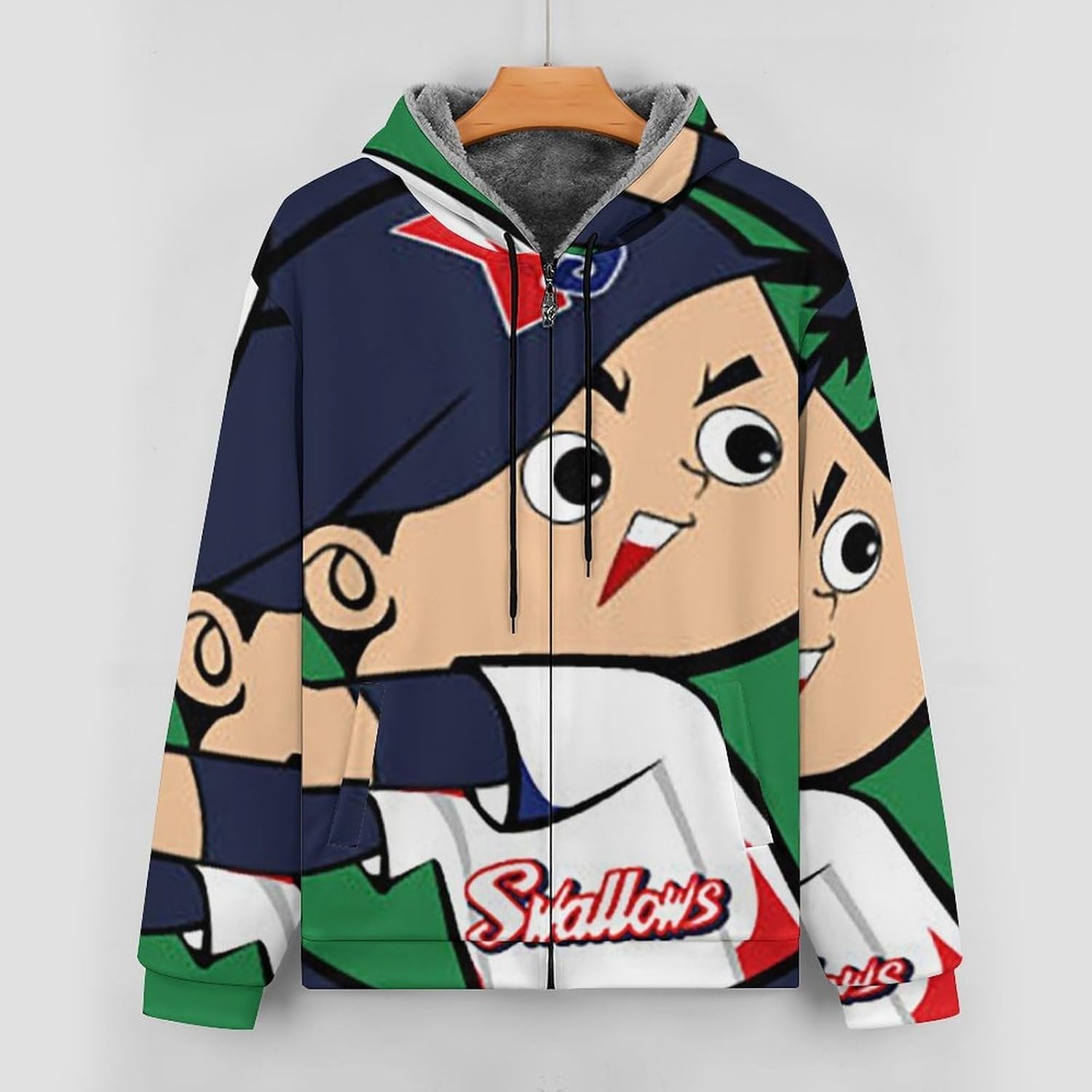 パーカー 東京ヤクルトスワローズ 男女兼用 カジュアル メンズ レディース ジャケット フーディ フード付きポケット ジャージ L
