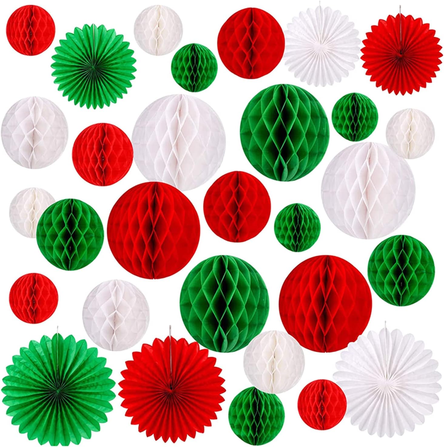Decorations Chinese Paper Round Pattern Paper Garlands Decoration Christmas Themed Party Fan Party Decorations Flower Halloween Decoration for Birthday Graduation Shower