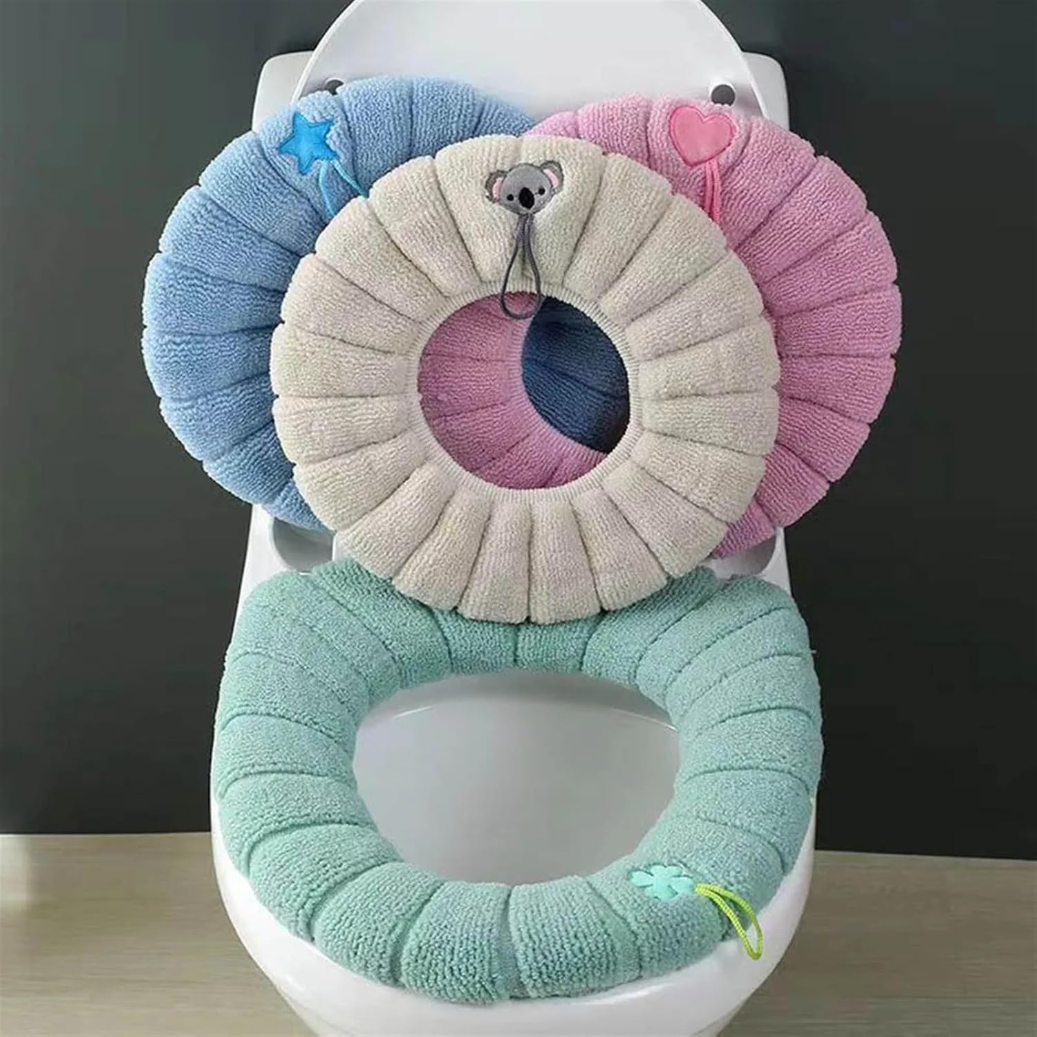 Toilet Seat Thicken Cover Mat Bathroom Toilet Pad Cushion with Handle Thicker Soft Washable Closestool Warmer Accessories (Size : 4)