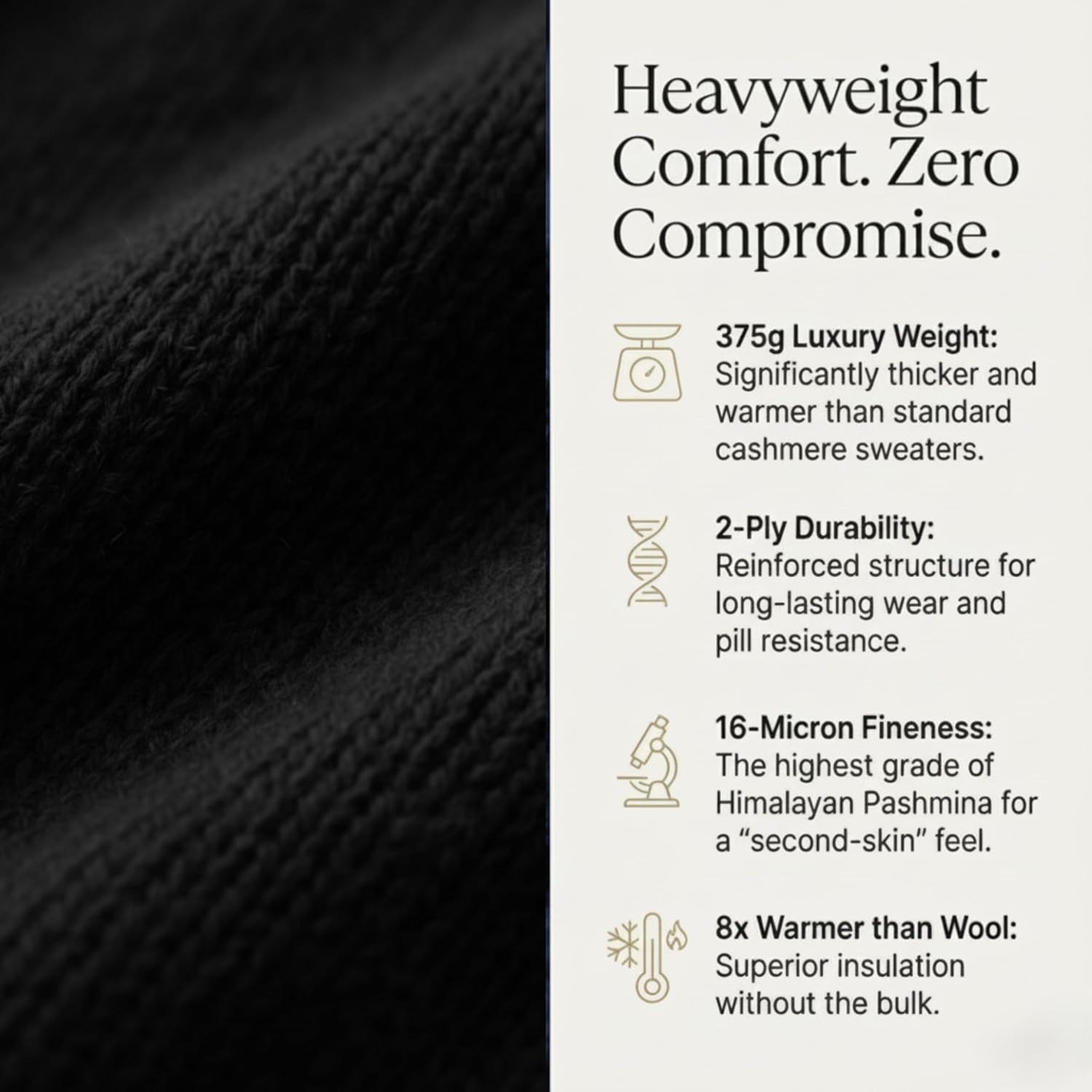 NPIA Certified 100% Pure Cashmere Hoodie for Men | Heavyweight 375g Knit Pullover | 2-Ply 16-Micron Himalayan Wool - Image 4
