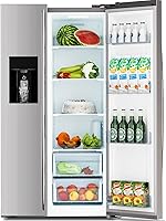 Antarctic Star 20 Cu Ft French Door Refrigerator with Side Freezer, Nugget & Cube Ice Maker, Water Dispenser, Stainless Steel