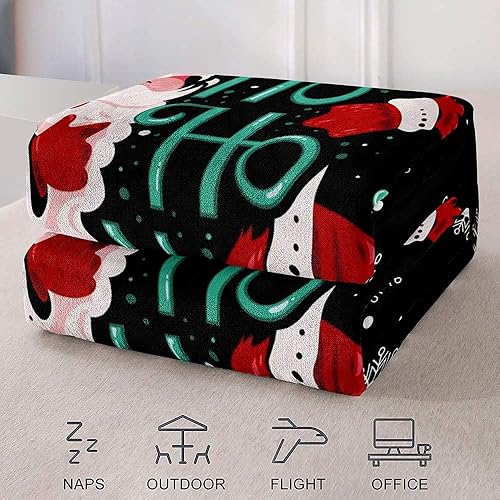 Vista 138 de LUVIVIHOME Manta de Feliz Navidad, bolas de Navidad azules doradas, manta de invierno con copos de nieve, manta individual, acogedora manta cálida