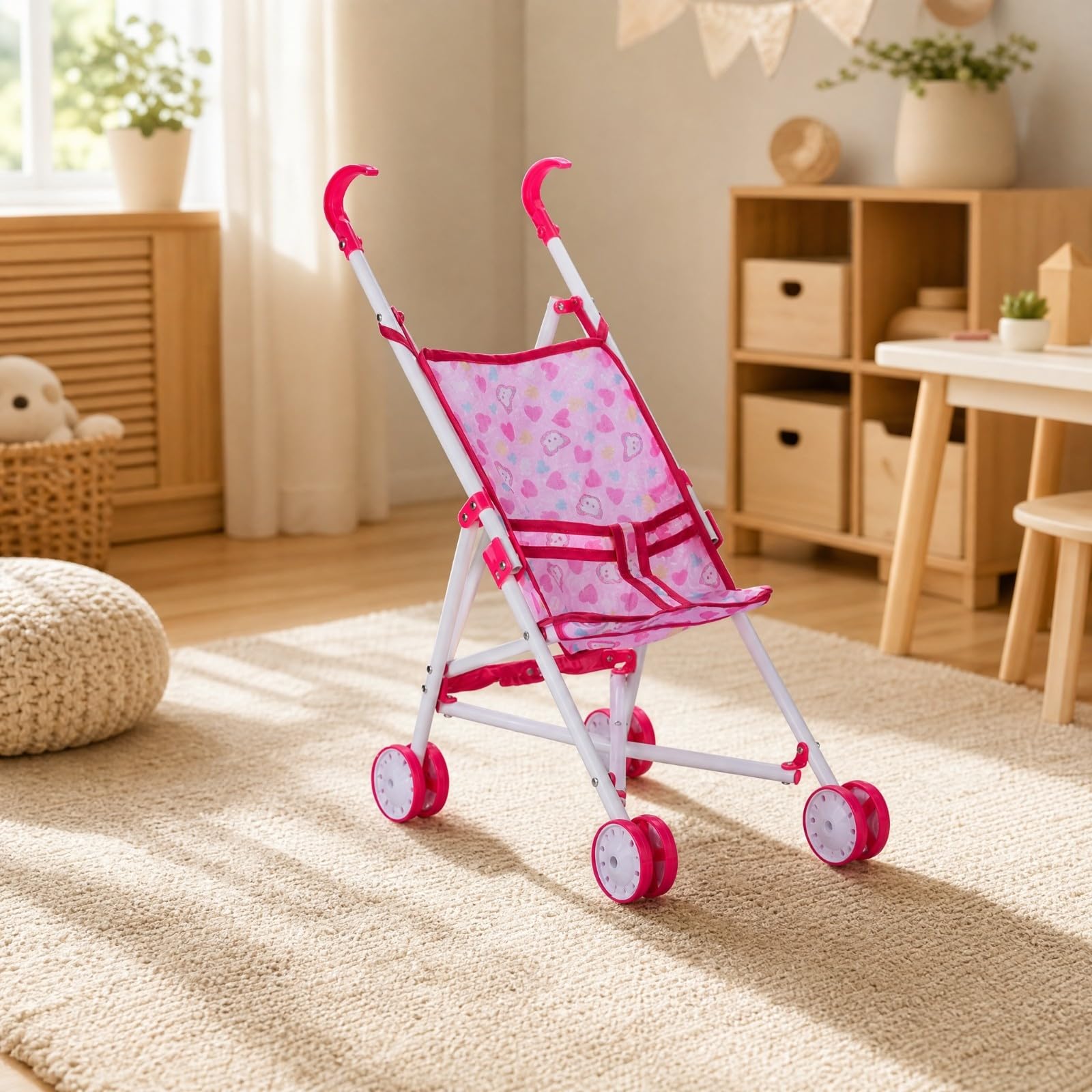 kowaku Psste Ppée Cadre en Métal Robuste Psste Ppée Pliante Réaliste J pr Enfants, Poussette Bébé Hld17b