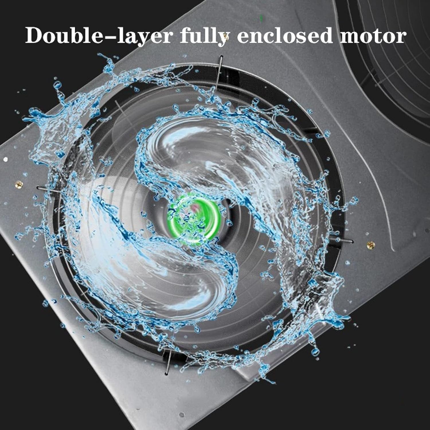 Wall-Mounted Kitchen Fume Extractor Fan, Double-Row 65W x 2 Ventilator with Copper Motor, 3600m³/h Exhaust, Oil Collecting Box, Household Two-Way Ventilation Fan(No Oil Box)