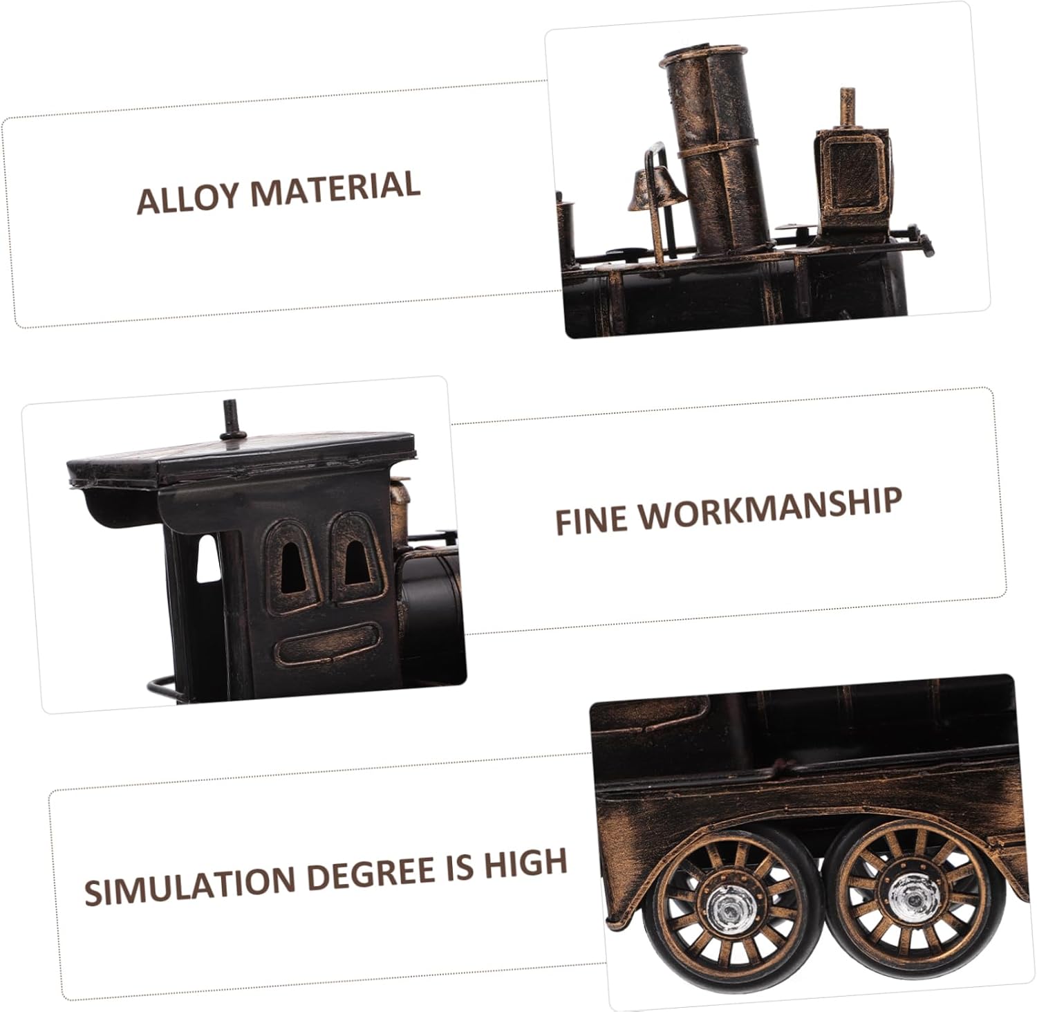 PRETYZOOM 1pc Locomotive Sculpture Vintage Craft Ornament for Home Decoration Creative Steam Train Model for Desktop Decor for Collectors and Train Enthusiasts