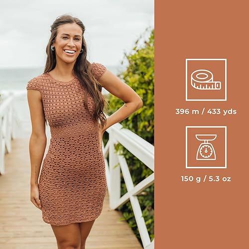 Miniatura 3 de Circulo Charme - Hilo de algodón para ganchillo y tejer, 100% algodón mercerizado, algodón virgen brasileño, hilo de ganchillo y tejido, color 1236,