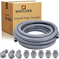 Vista 11 de Conducto hermético a los líquidos - Kit de conducto eléctrico hermético a líquidos flexible no metálico de 1 pulgada y 50 pies, con 6 accesorios