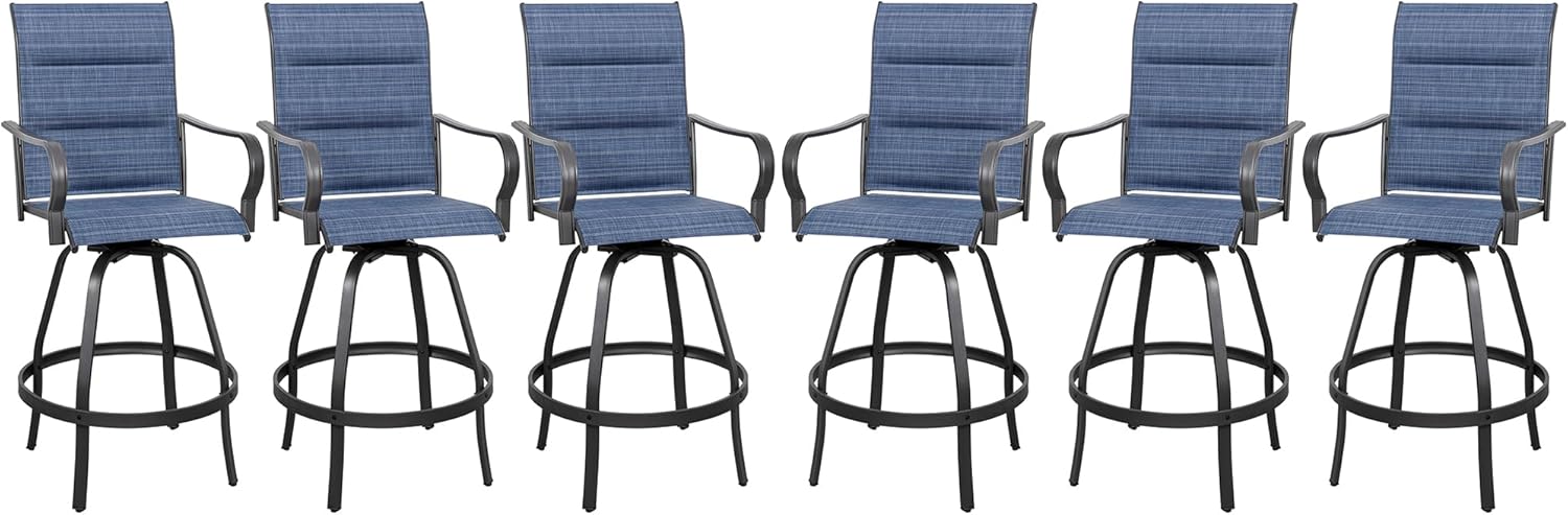 Vongrasig 6-Piece Outdoor Swivel Bar Chairs