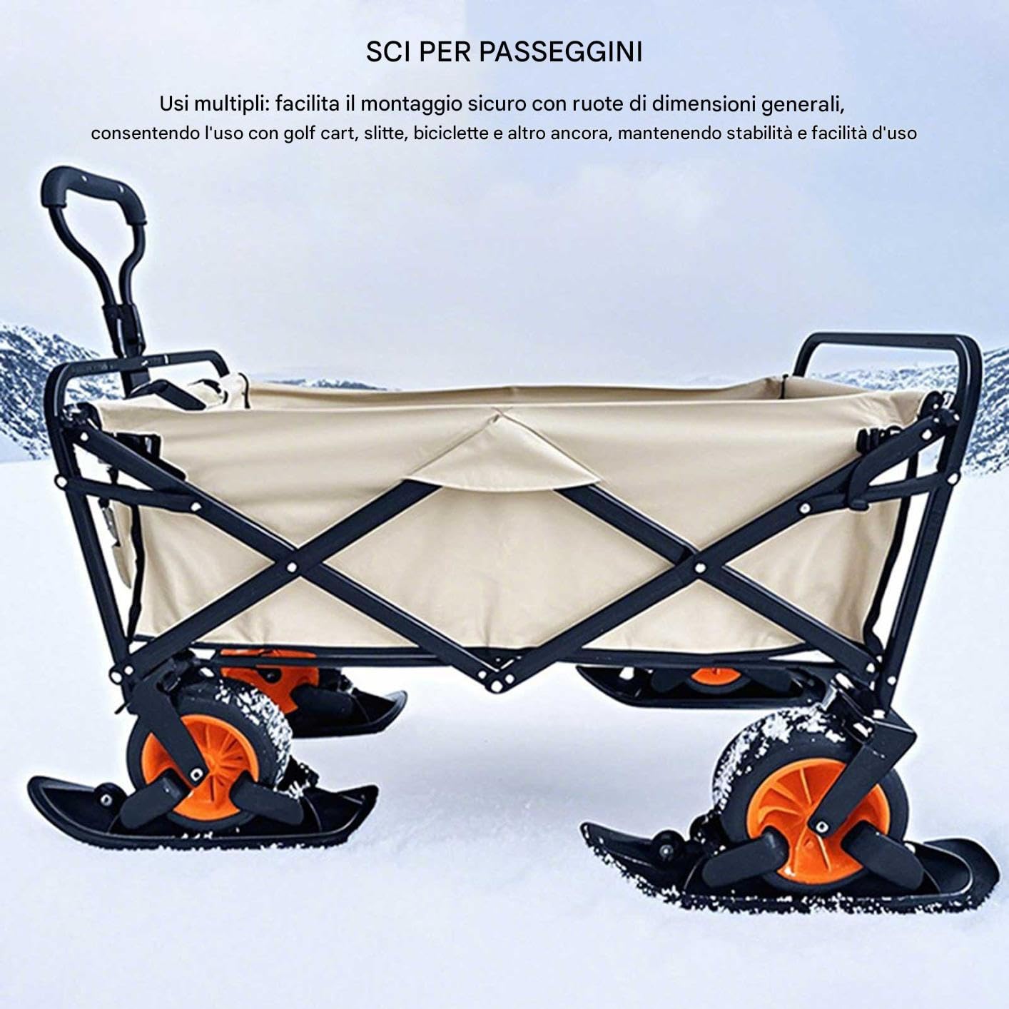 Trottinette Neige Ski Luge Accessoire De Glisse Portable Pour Snowboards