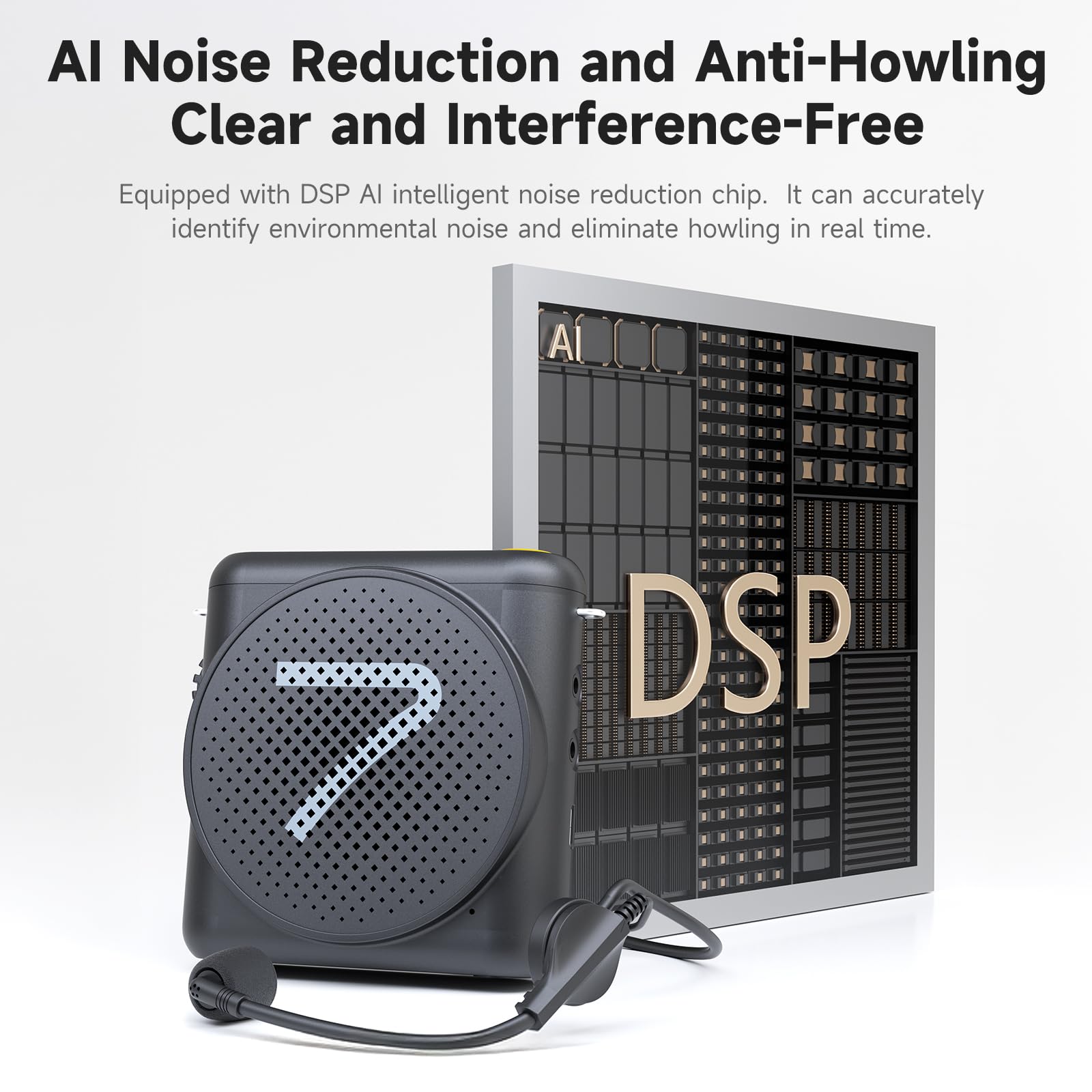 Amazon | 7RYMS ポータブル拡声器 小型 AIノイズキャンセリング