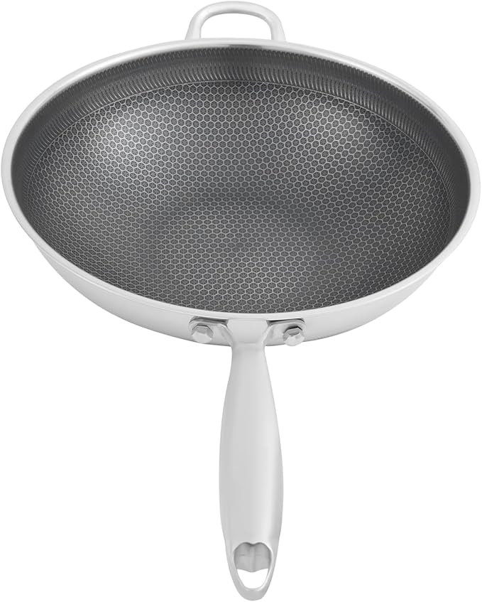 Wok de 14 pulgadas con tapa, acero inoxidable, antiadherente miniatura 6