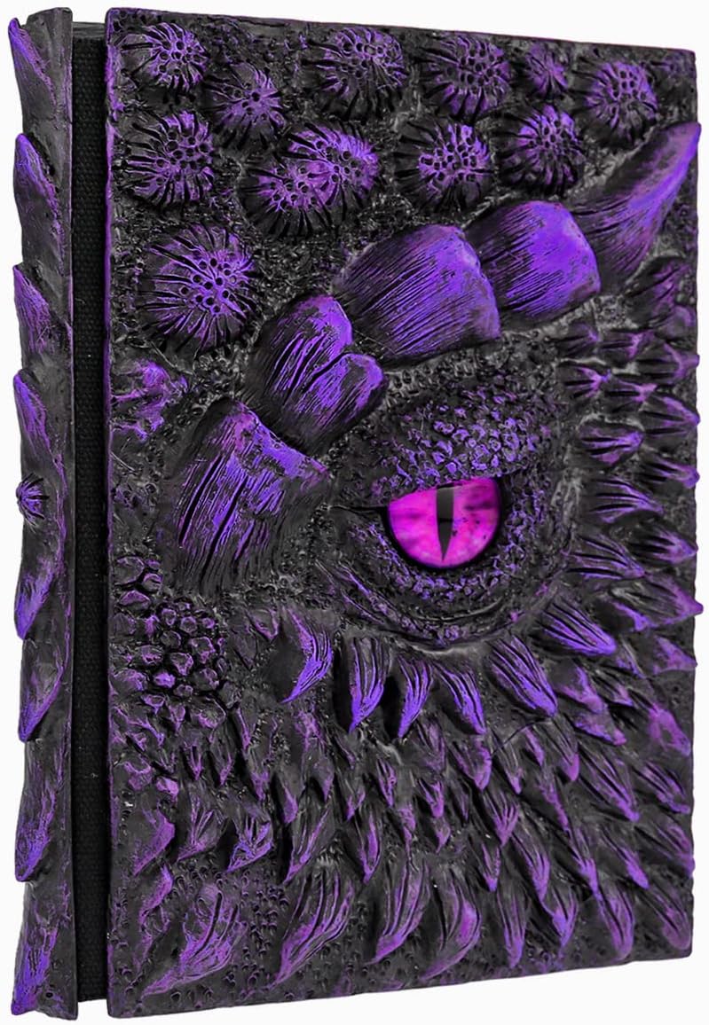 Mazeran 3D Dragon Eye Hardcover Embossed Journal, Vivid Handmade DnD Dragon Polystone B6 Blank Writing Sketch Notebook Diary Notepad, Campaign Jounal Gaming Book, Home Artistic Fantasy Decoration