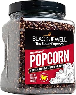 Black Jewell Hulless Popcorn, Crimson Kernels for Popping. Pops White, Non-GMO, Heritage Kernel, All Natural Snack with An...
