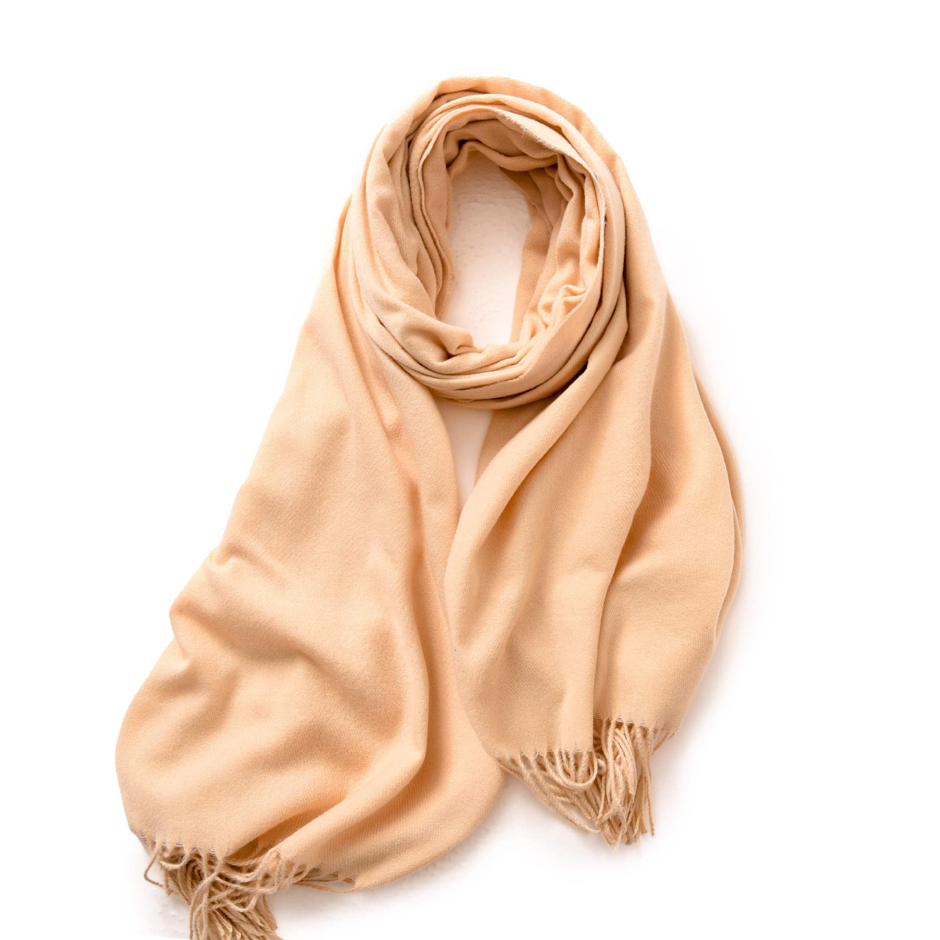KARMA.DIEM Schal Damen Herren XXL 180x65 cm Cashmere Merino Touch weich leicht groß Stola Halstuch Schultertuch Wrap Pashmina Oversize Unisex - beige (8)