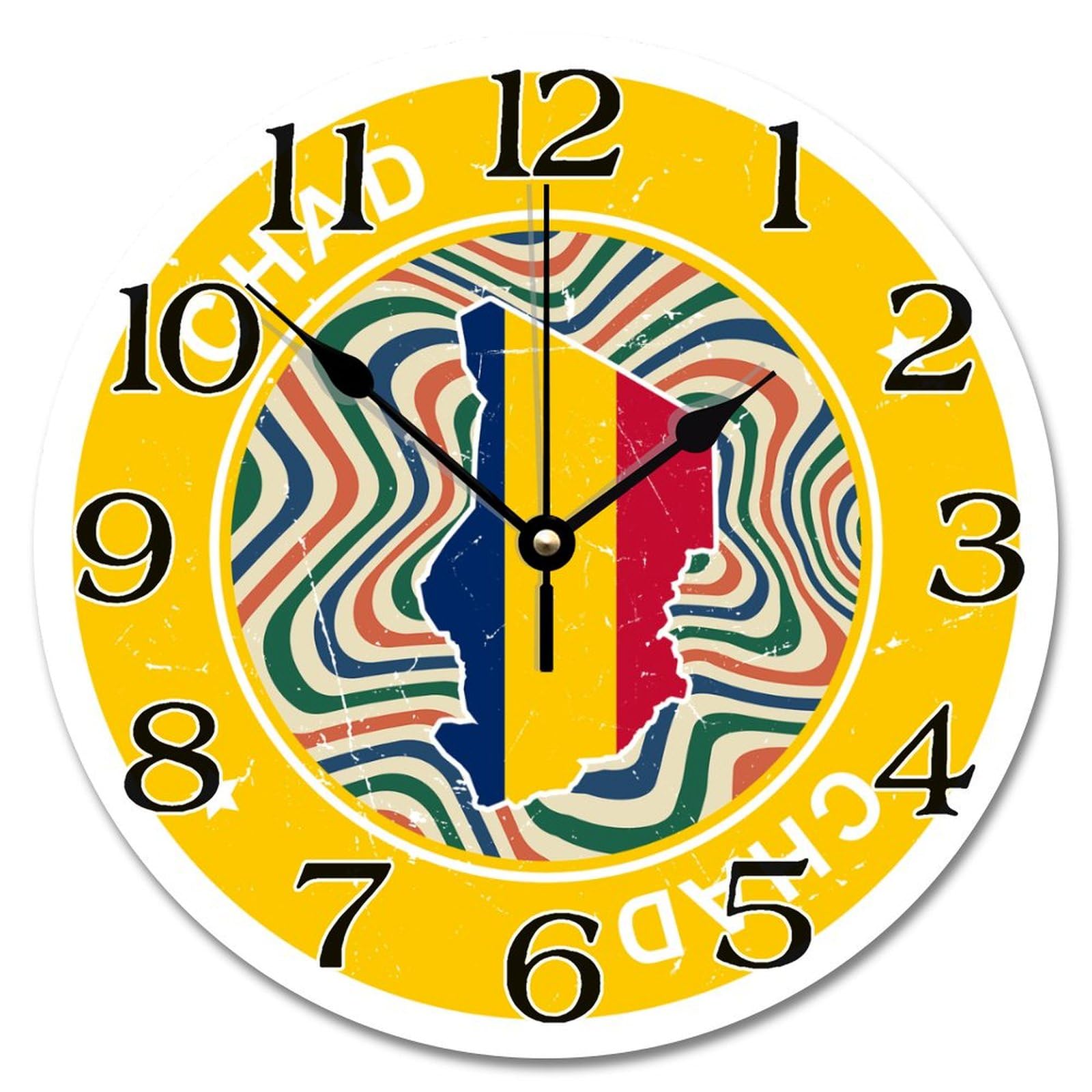 Horloge murale Tchad silencieuse pour en finir avec le tic-tac dans votre bureau vintage