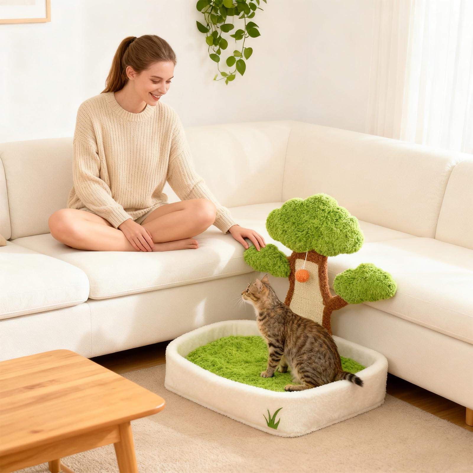 Katzenkörbe - Töpfiger Tannenbaum Bett Für Katzen Mit Plüschkugel Und