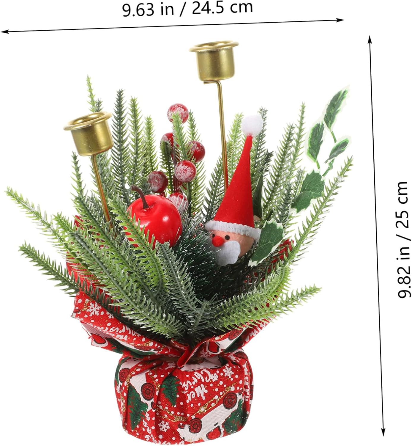 Candle Holder Christmas Centerpiece Realistic Fruit Bouquet for Festive Table Decoration Elegant Desktop Adornment for Home Restaurant and Holiday Celebrations